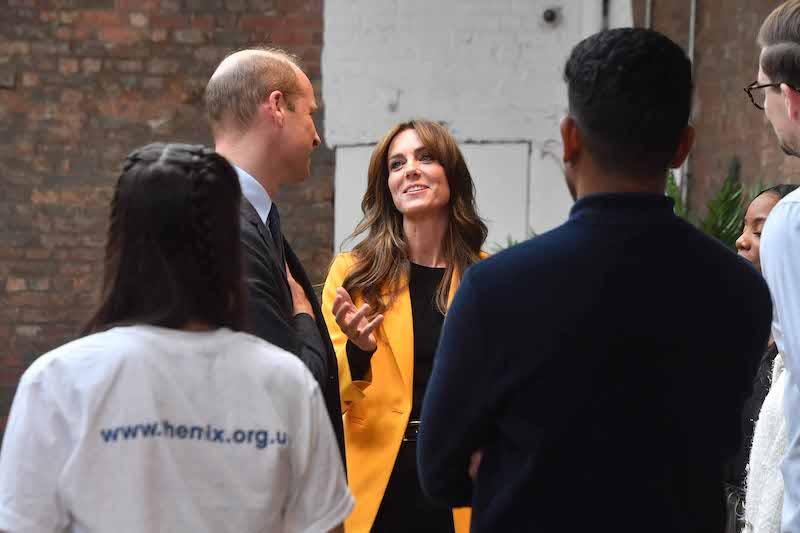 prince william all smiles mention kate middleton