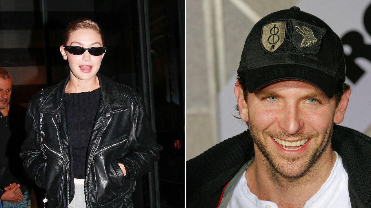Image of Bradley Cooper and Gigi Hadid stepped out in Paris wearing matching gold bands.