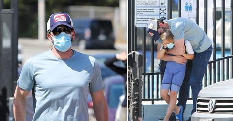 ben affleck seen with son samuel at swim class in la