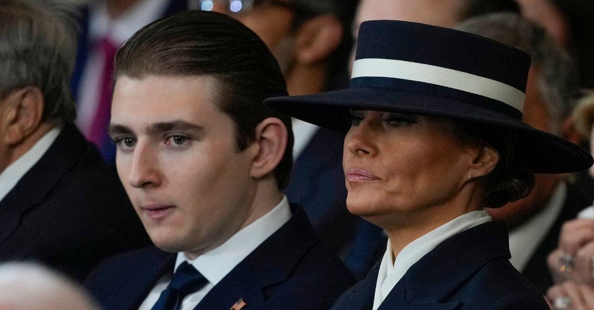 photo of Melania Trump played coy when asked if her son would be helping with her initiative to merge AI into education