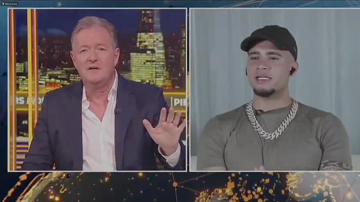 image of Piers Morgan told the influencer he wanted to 'end' the interview. 