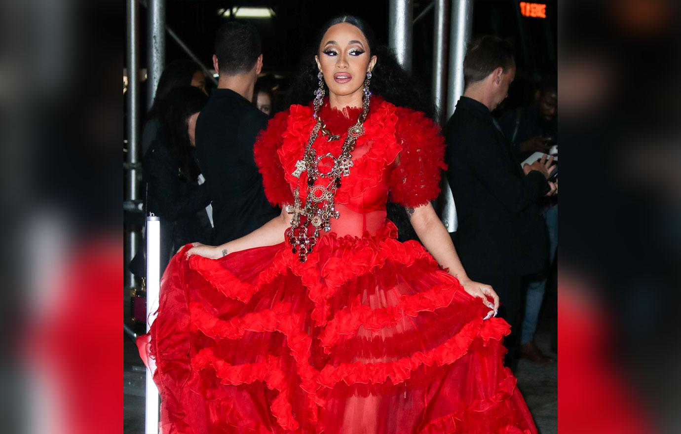 Cardi B wearing a Dolce and Gabbana dress arrives at the Harper&#8217;s BAZAAR Celebration of &#8216;ICONS By Carine Roitfeld&#8217;