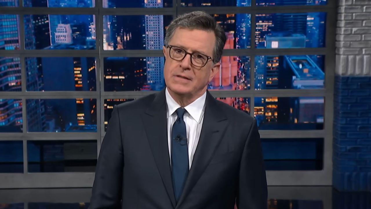 Image of The exhibition displayed Stephen Colbert’s desk, stage pieces and memorabilia from the program.