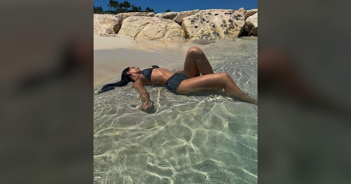 kylie jenner bares cleavage k studded bikini photos