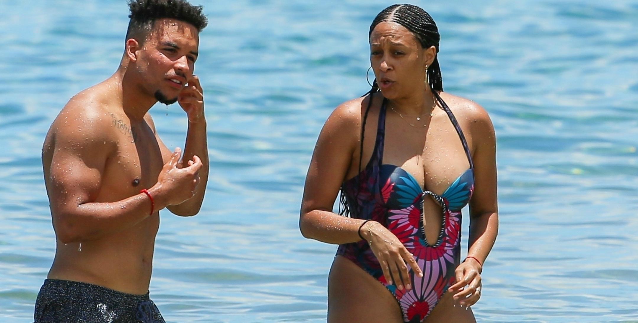 Tia Mowry Shows Off 20 Pound Weight Loss In A Low Cut Swim Suit!