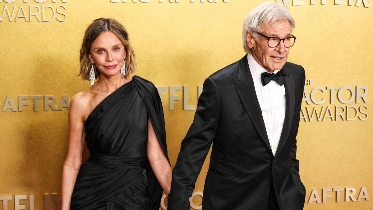 Photo of Harrison Ford attended the 2026 Actor Awards with wife Calista Flockhart.