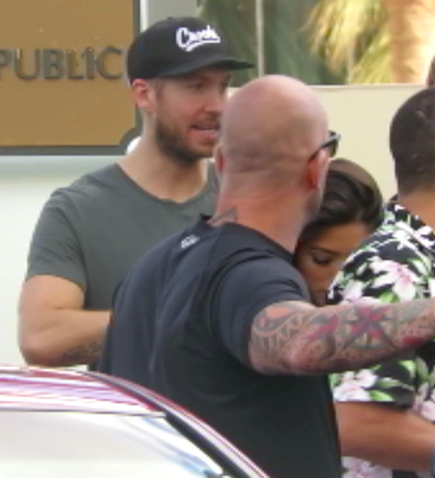 EXCLUSIVE: Calvin Harris leaves Wet Republic pool together with mystery woman who gets into his car before him in Las Vegas