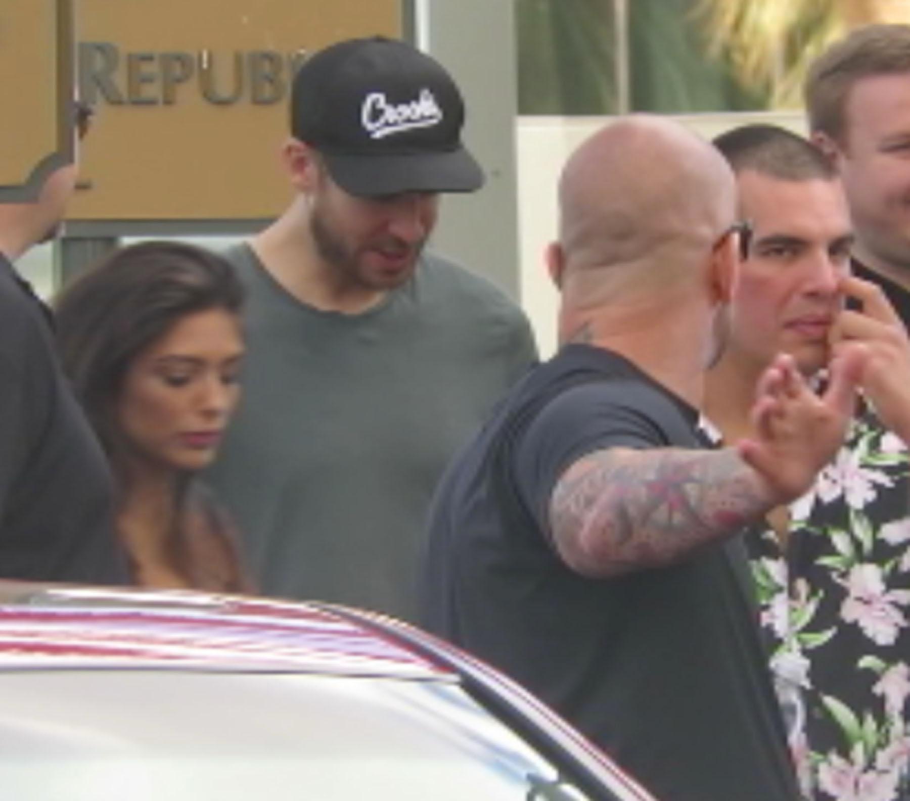 EXCLUSIVE: Calvin Harris leaves Wet Republic pool together with mystery woman who gets into his car before him in Las Vegas