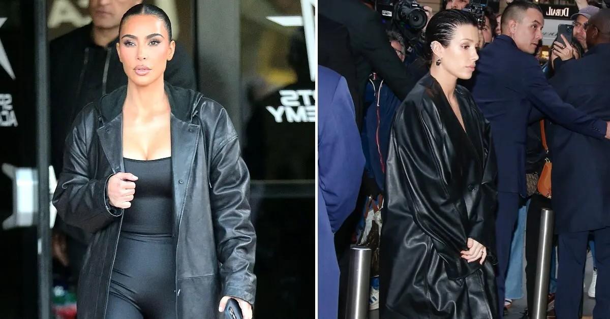 Split photos of Kim Kardashian and Bianca Censori