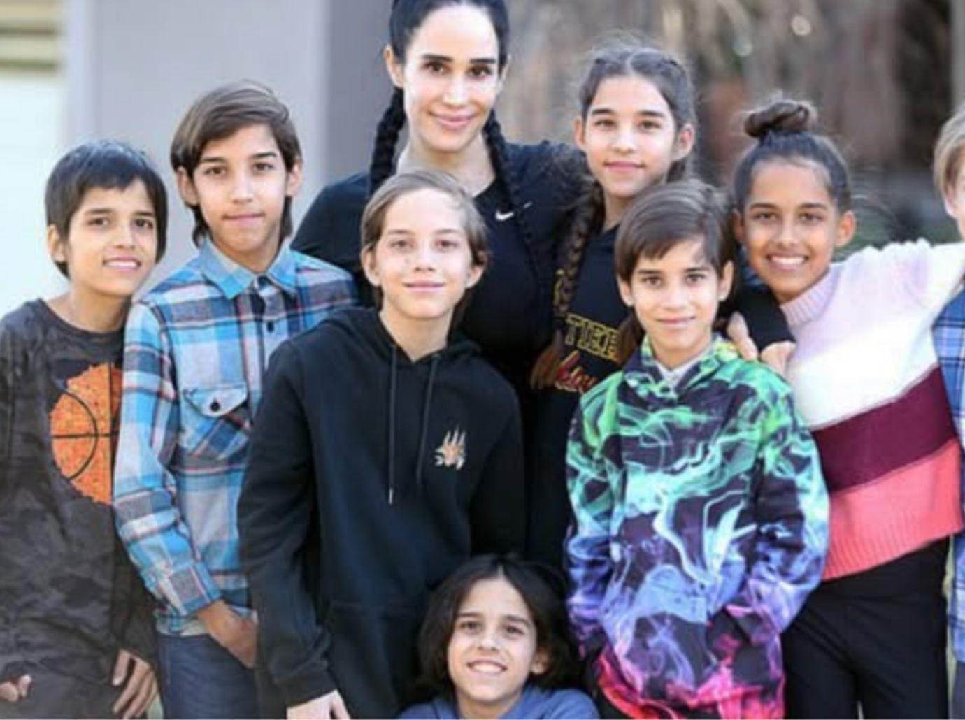 Photo of Natalie Suleman and her kids.