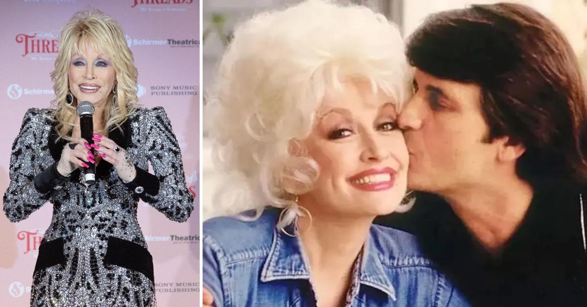 Photo of Dolly Parton and a picture of the singer with Carl Dean.