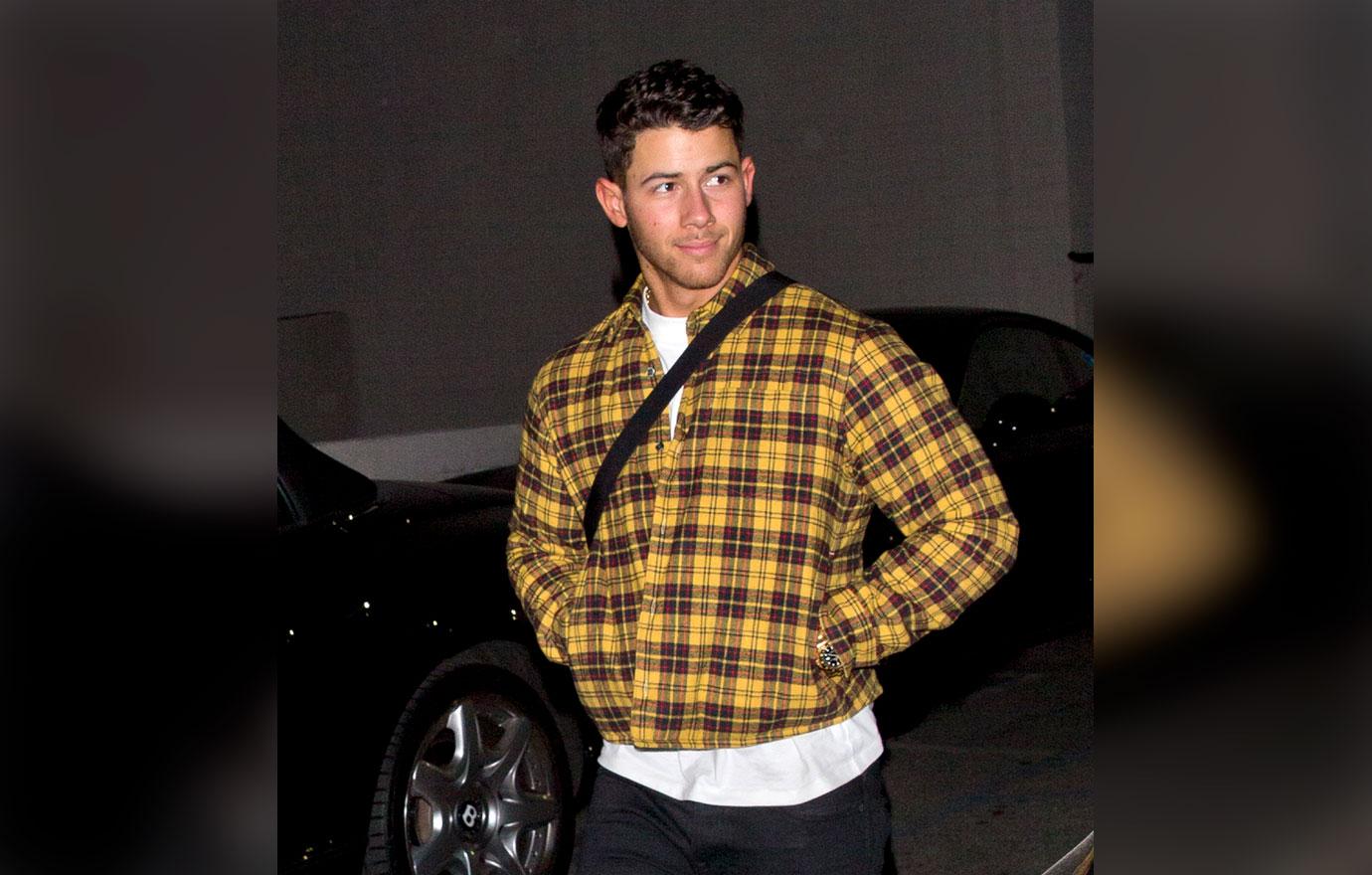 Nick Jonas looks relaxed 4 weeks out from his wedding as he left dinner at &#8216;Craigs&#8217; Restaurant in West Hollywood, CA