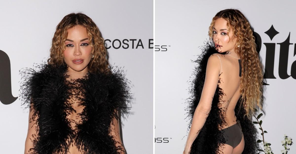 Rita Ora looks red hot in lace bra and see-through skirt as she