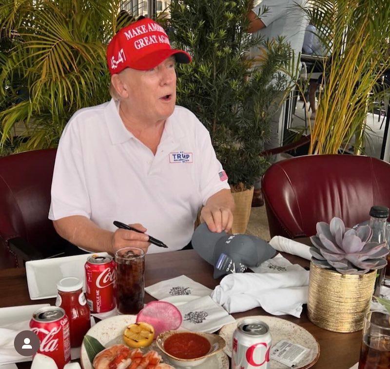 donald trump surrounded diet coke