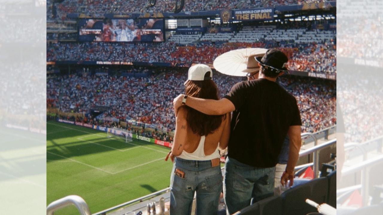 Image of The World Cup was her and her new husband Callum Turner's first major outing since their wedding.
