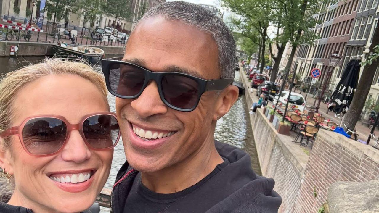 Image of Amy Robach and T.J. Holmes left ABC News in January 2023 after the network announced their departures.