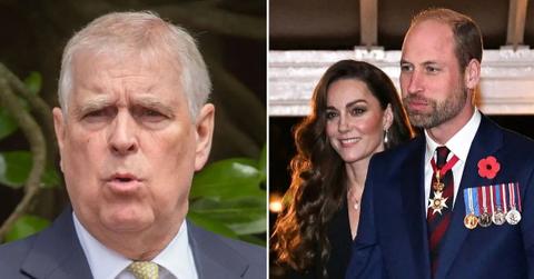 Composite photo of Prince Andrew, Kate Middleton and Prince William
