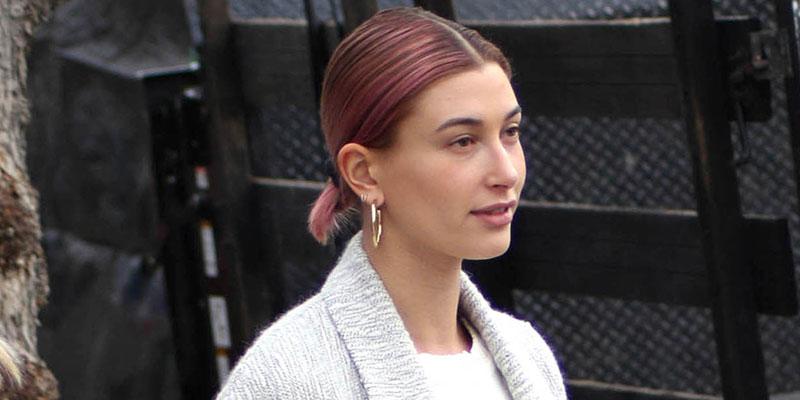 Hailey Baldwin Shows Off Her Pink Hair During A Coffee Run In L A
