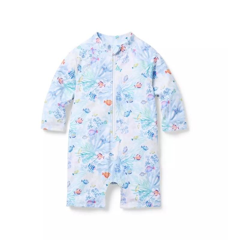 janie and jack baby coral reef rash guard swimsuit