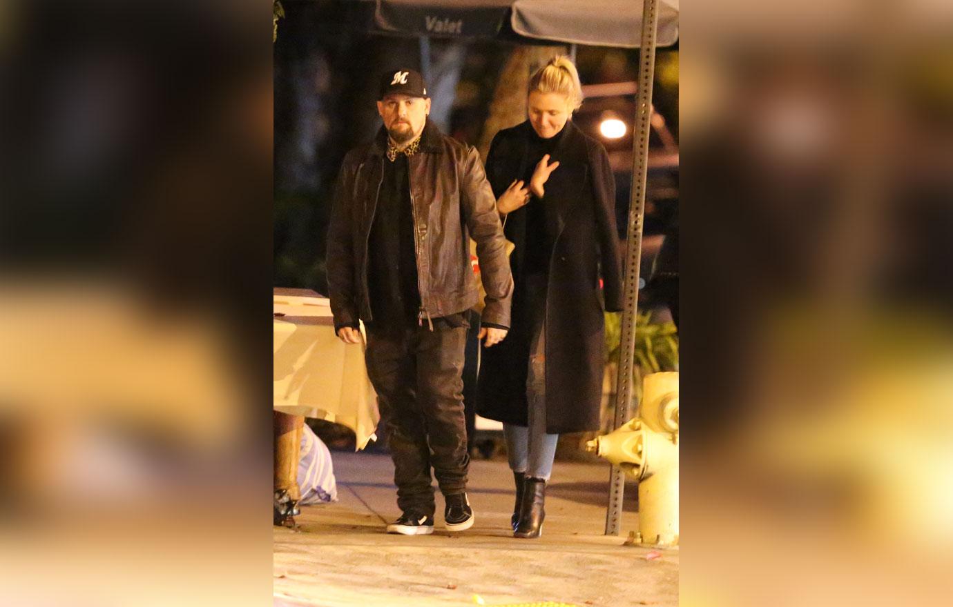 Cameron Diaz and Benji Madden are seen leaving Il Piccolino restaurant after having dinner with friends