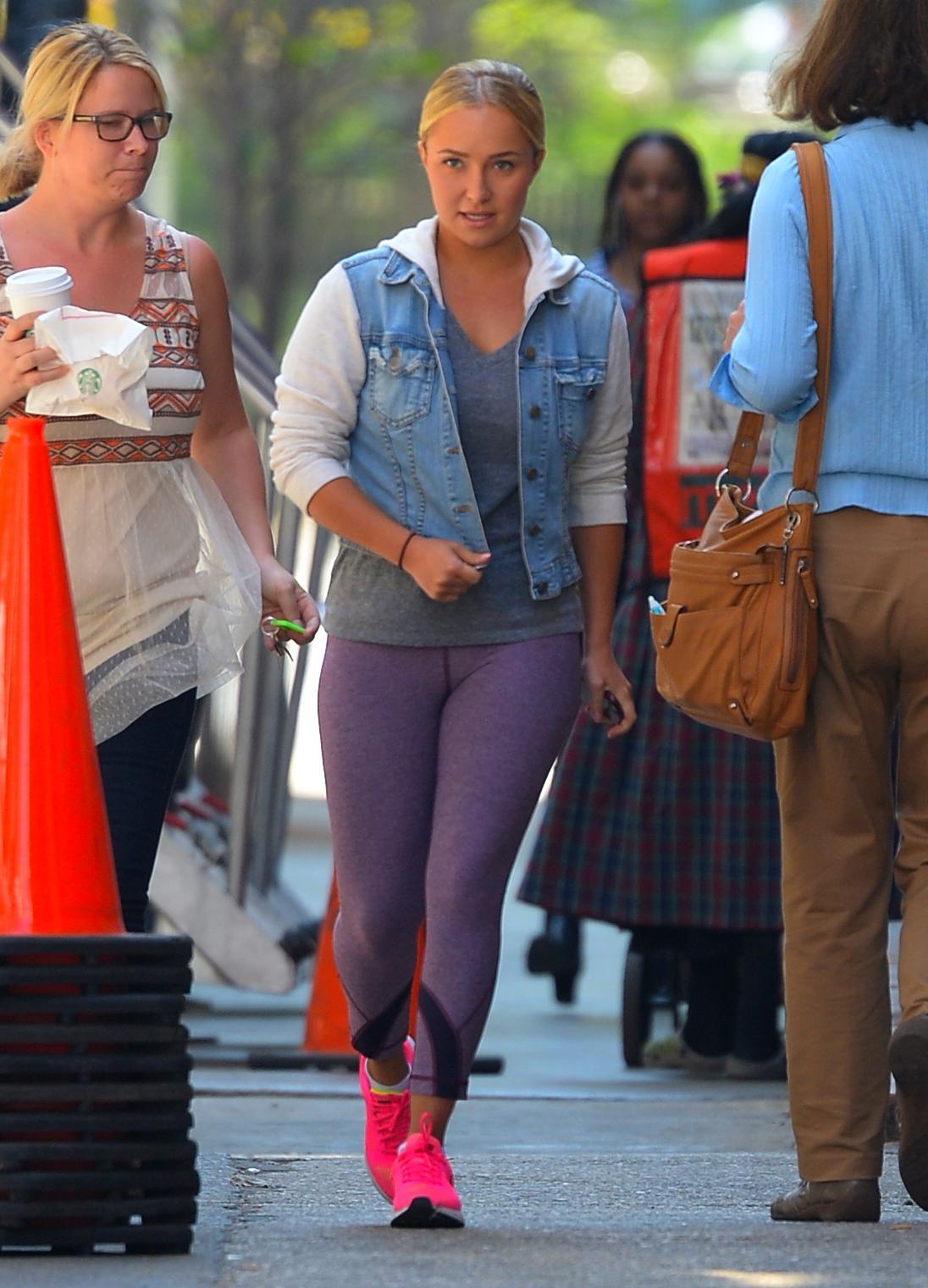 Hayden Panettiere and Raul Esparza are seen the set of &#8216;Custody&#8217;