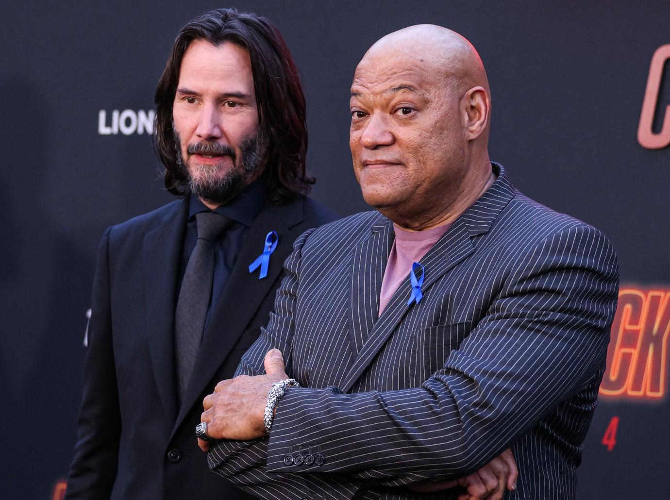 Why Keanu Reeves wore blue ribbon to 'John Wick 4' premiere - Los Angeles  Times