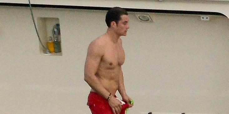 Orlando Bloom and Kristy Hinze have some fun on a yacht in St Bart