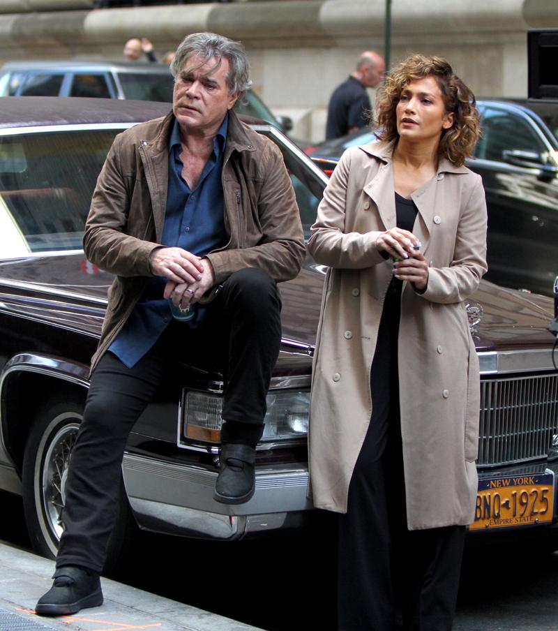 Jennifer Lopez and Ray Liotta at the &#8220;Shades of Blue&#8221; set in Wall Street, NYC