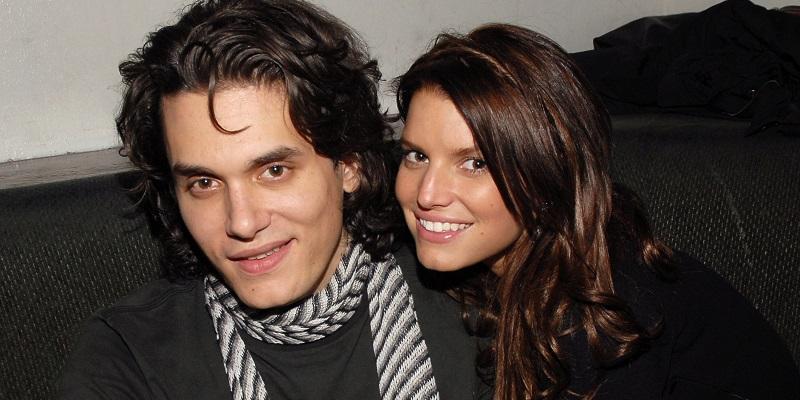 Jessica Simpson was attached at the hip to then-boyfriend John Mayer at a pre-Grammy party.