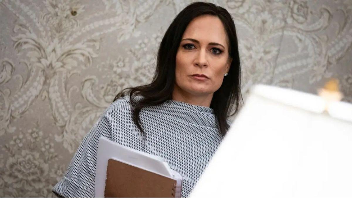 image of Stephanie Grisham criticized Donald Trump’s behavior after his press conference.