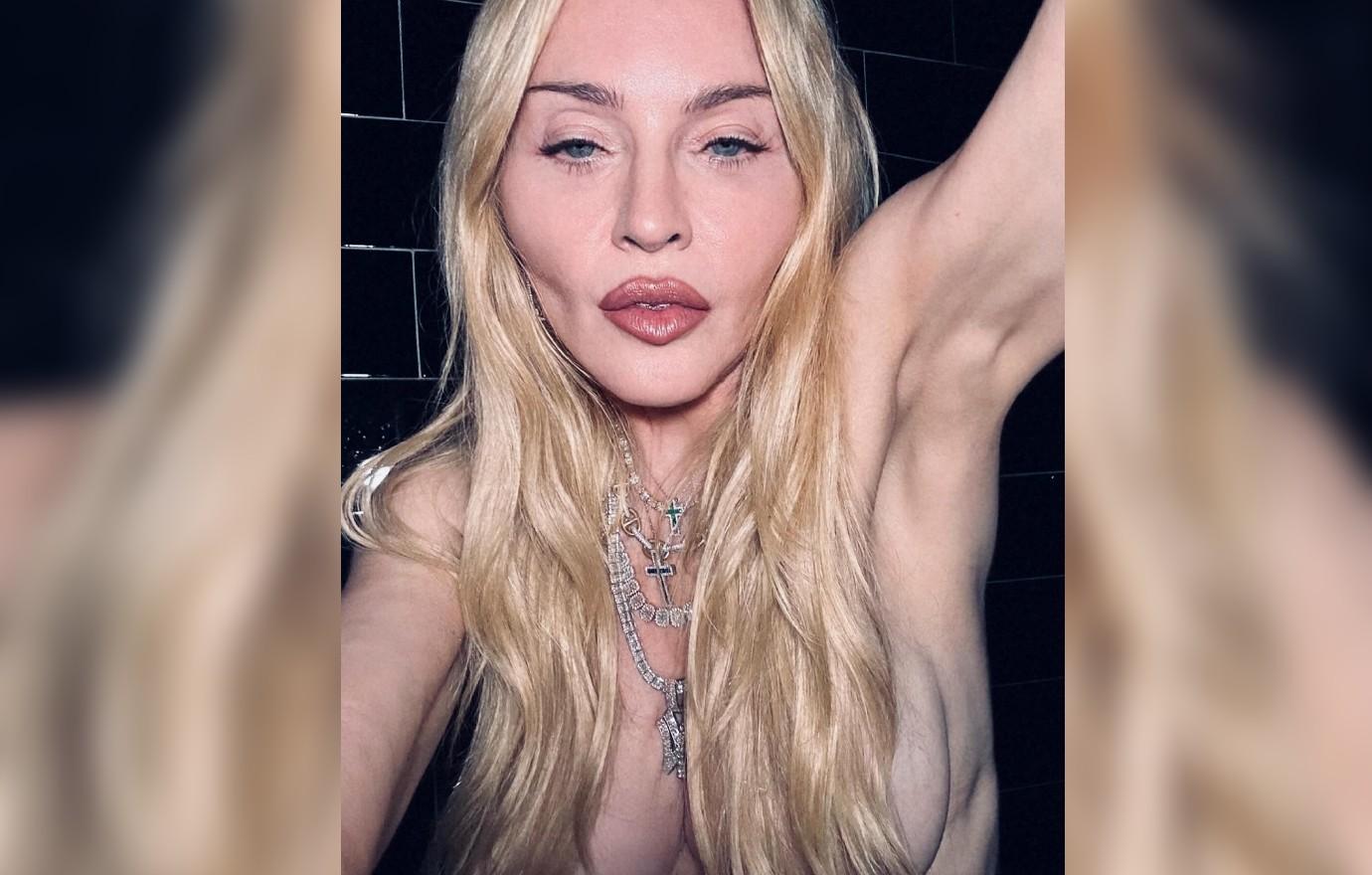 madonna posts topless pics instagram