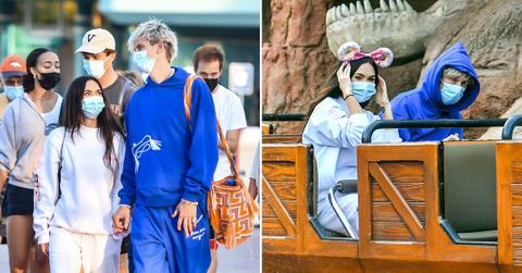 megan fox and boyfriend machine gun kelly visit disneyland with her parents and family in anaheim ok