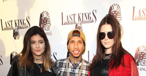 Tyga, Kylie Jenner and Kendall Jenner at the exclusive press preview of Tyga's Last Kings Flagship Store