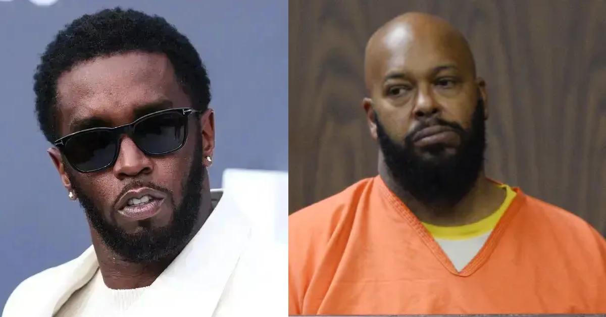Photo of Sean 'Diddy' Combs; picture of Suge Knight.