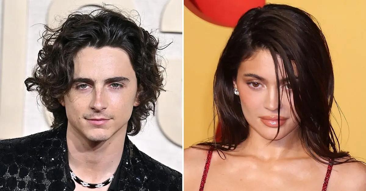 Composite photo of Timothée Chalamet and Kylie Jenner. 