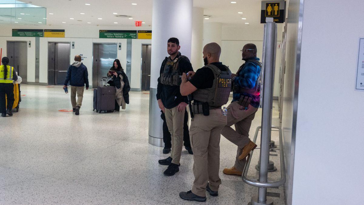 Image of Immigration and Customs Enforcement (ICE) agents arrived at airports to assist security operations.