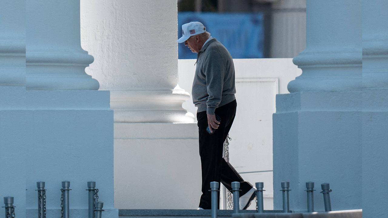 Image of Donald Trump was accused of having a 'limp' left leg by critics.
