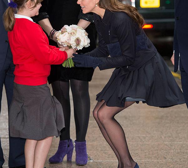 Whoops! Kate Middleton Has a Minor Wardrobe Malfunction on a Windy Day