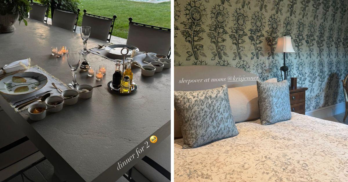 image of Later, the reality star posted pictures from a sleepover at her mom Kris Jenner’s house.