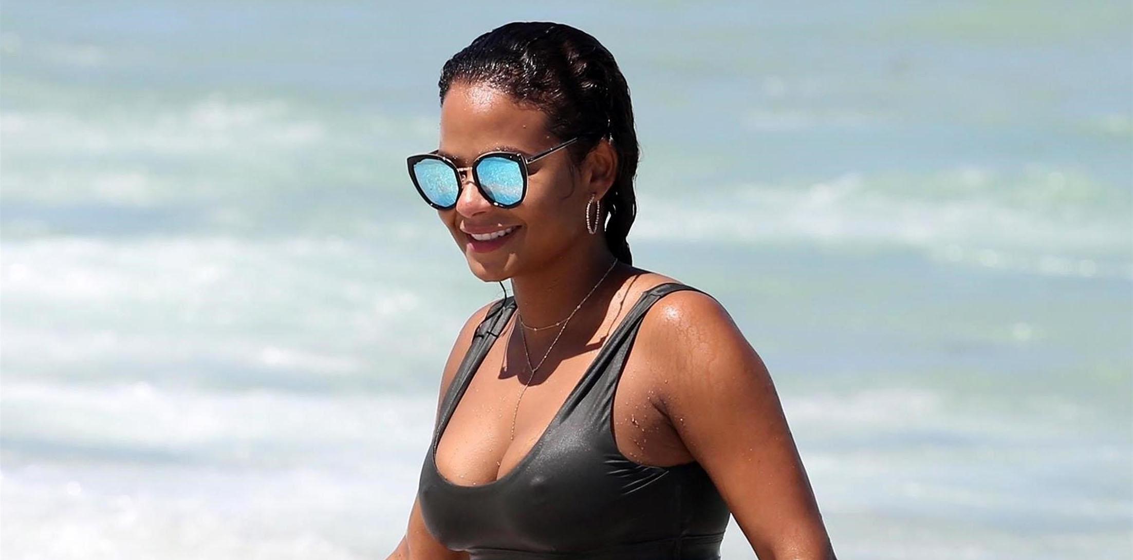 Christina Milian shows off her curvy bikini body in Miami