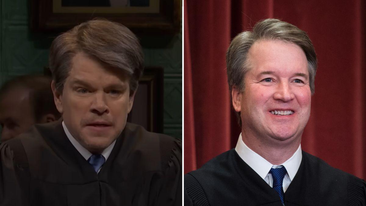 Photo of Matt Damon and Brett Kavanaugh.