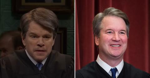 Photo of Matt Damon and Brett Kavanaugh.