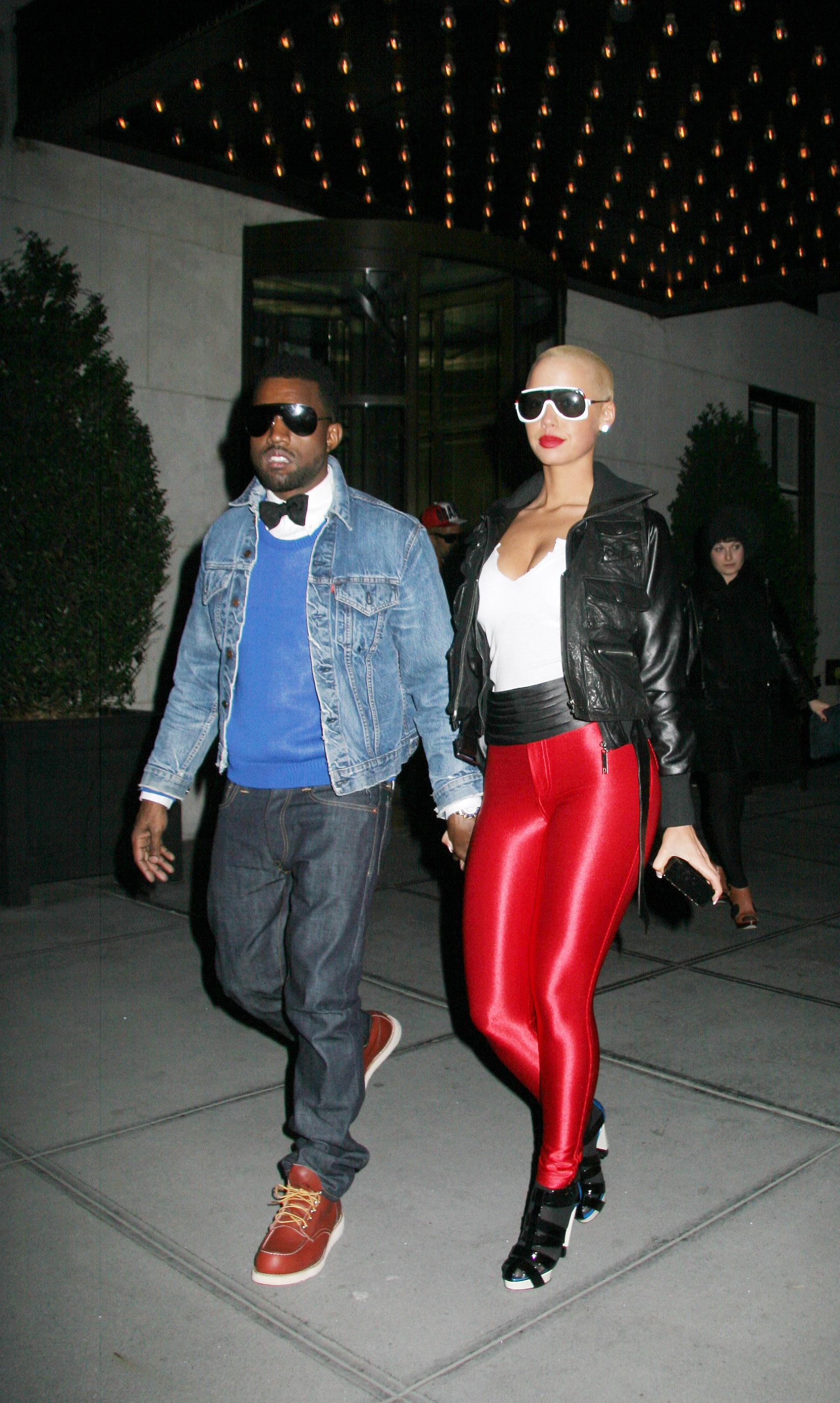 Kanye West leaves with his Girlfriend the Grammercy Hotel