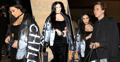 kim kardashian post baby body boobs dress jacket