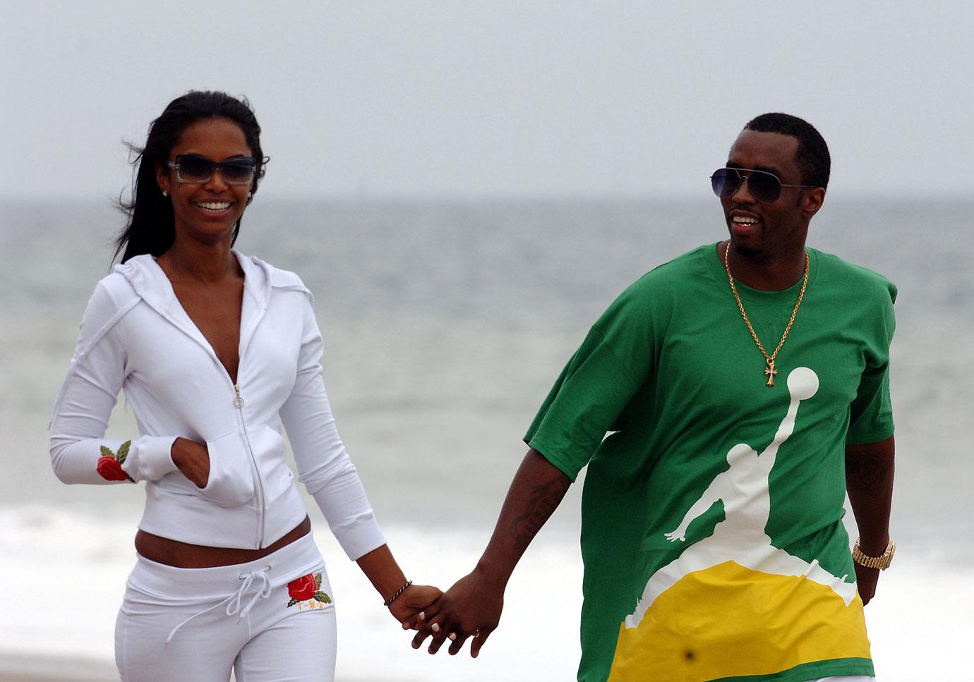 Kim and diddy holding hands