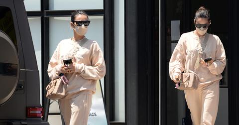 shay mitchell beis sweatsuit exclusive beige pvolve fitness