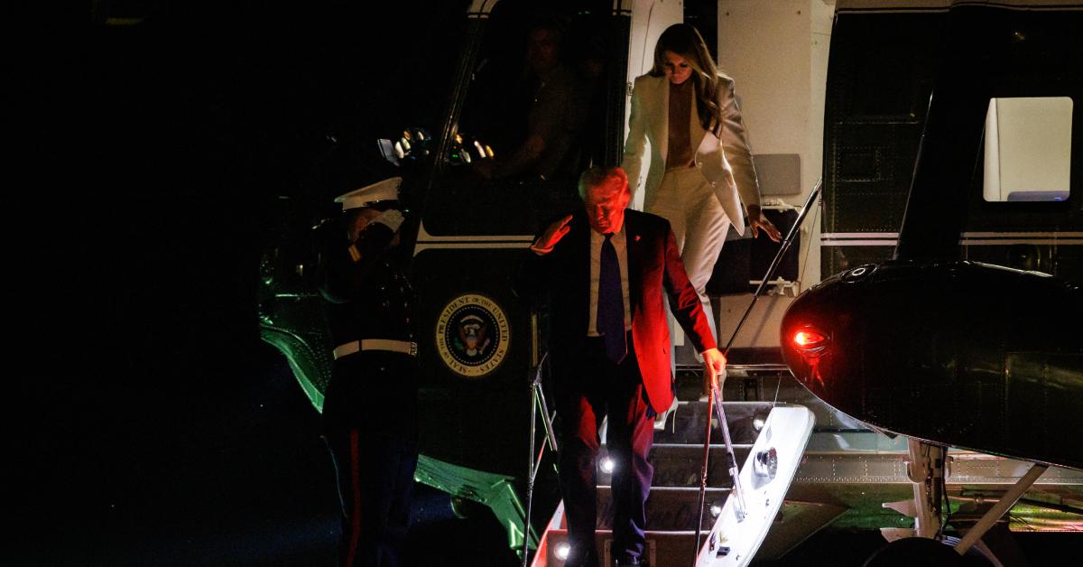 Image of the Trumps landed in Washington, D.C., after a trip to the United Nations headquarters in NYC.