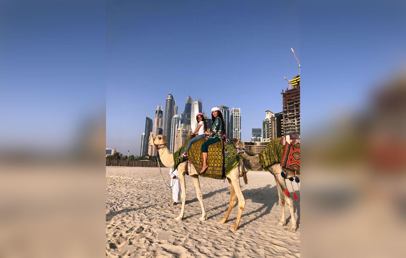 EXCLUSIVE: Farrah Abraham and her daughter Sophia living it up in Dubai, Farrah and her daughter ventured out for a camel ride before relaxing at the pool at Pallazo Versace Hotel