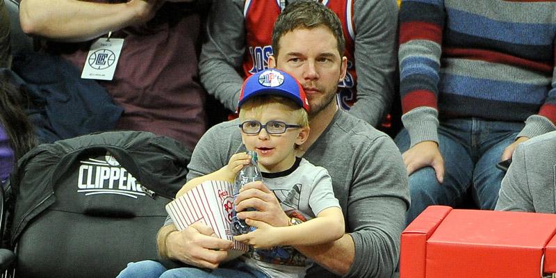 Chris Pratt Sits Courtside With Jack At An NBA Game