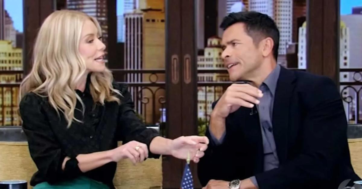 Image of Kelly Ripa and Mark Consuelos frequently bicker playfully on 'Live.'